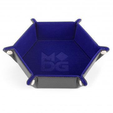 MDG Fold Up Velvet Dice Tray Hexagon: Blue (Premium Packaging) - Gap Games