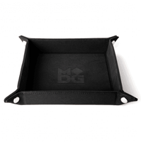 MDG Fold Up Velvet Dice Tray w/ PU Leather Backing: Black - Gap Games