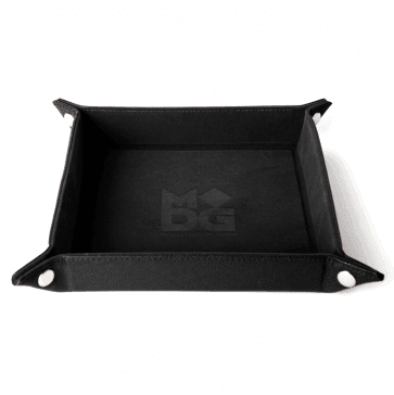 MDG Fold Up Velvet Dice Tray w/ PU Leather Backing: Black - Gap Games