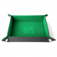 MDG Fold Up Velvet Dice Tray w/ PU Leather Backing: Green - Gap Games