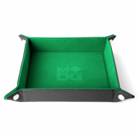 MDG Fold Up Velvet Dice Tray w/ PU Leather Backing: Green - Gap Games