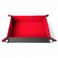 MDG Fold Up Velvet Dice Tray w/ PU Leather Backing: Red - Gap Games