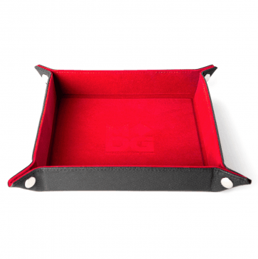 MDG Fold Up Velvet Dice Tray w/ PU Leather Backing: Red - Gap Games