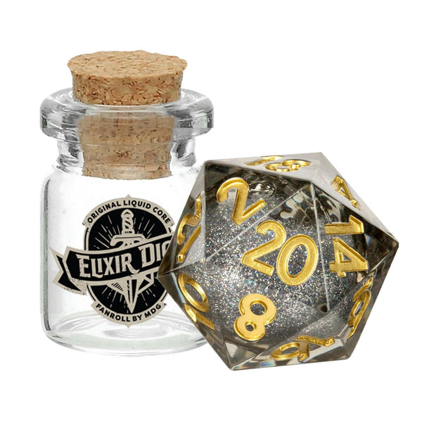 MDG Individual d20 Elixir Liquid Core Dice: Vanishing Oil - Gap Games