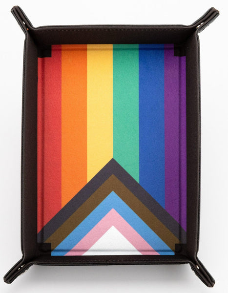 MDG Pride Fold Up Velvet Dice Tray: Rainbow Flag - Pre-Order - Gap Games