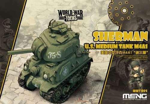 Meng U.S. Medium Tank M4A1 Sherman(Cartoon Model) Plastic Model Kit - Gap Games