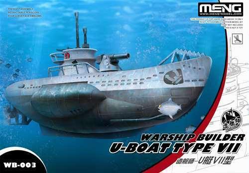Meng Warship Builder – U-Boat Type VII (Cartoon Model) Plastic Model Kit - Gap Games
