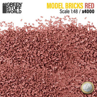 GREEN STUFF WORLD Miniature Bricks - Red x 4000 1/48