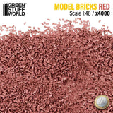 GREEN STUFF WORLD Miniature Bricks - Red x 4000 1/48