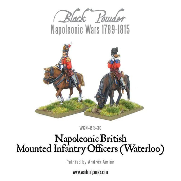 Mounted Napoleonic British Infantry Officers (Waterloo campaign) - Gap Games