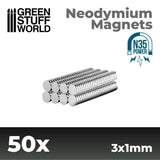 Neodymium Magnets 3 x 1mm - SET x50 (N35) - Gap Games