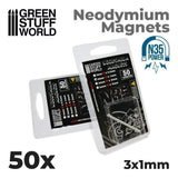 Neodymium Magnets 3 x 1mm - SET x50 (N35) - Gap Games
