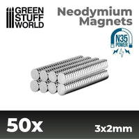 Neodymium Magnets 3 x 2mm - SET x50 (N35) - Gap Games