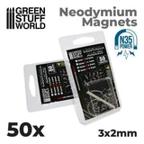 Neodymium Magnets 3 x 2mm - SET x50 (N35) - Gap Games