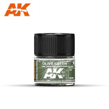 AK Interactive Real Colors - Acrylic Lacquer Paint 10ml bottle - Olive Green USMC GREEN RAL