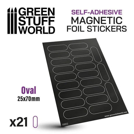 Oval Magnetic Sheet SELF-ADHESIVE - 25x70mm - Gap Games