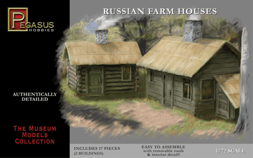 Pegasus 7702 1/72 Russian Farm Houses (2 per pack) - Gap Games