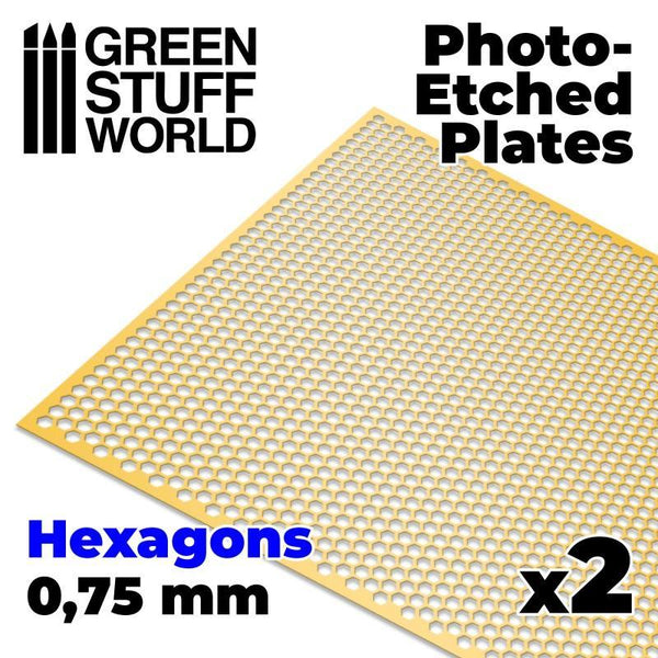 Photo-etched Plates - Hexagons - Size M (2 pcs) - Gap Games