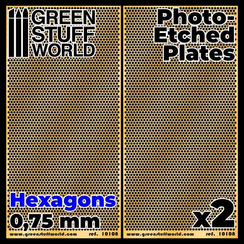 Photo-etched Plates - Hexagons - Size M (2 pcs) - Gap Games