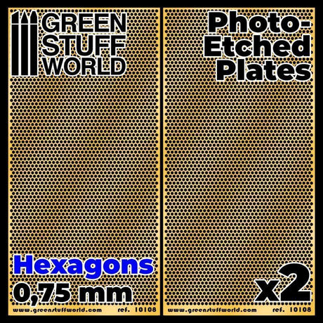 Photo-etched Plates - Hexagons - Size M (2 pcs) - Gap Games