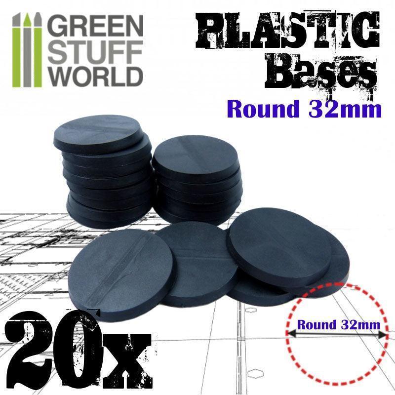 Plastic Bases - Round 32mm Black - Gap Games