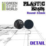 Plastic Bases - Round 32mm Black - Gap Games