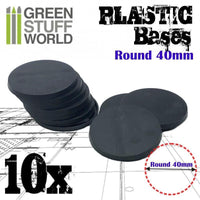 Plastic Bases - Round 40 mm Black - Gap Games