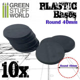 Plastic Bases - Round 40 mm Black - Gap Games