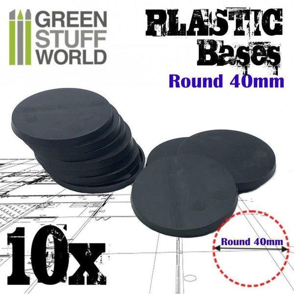 Plastic Bases - Round 40 mm Black - Gap Games