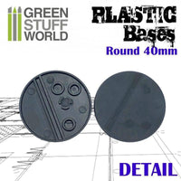 Plastic Bases - Round 40 mm Black - Gap Games