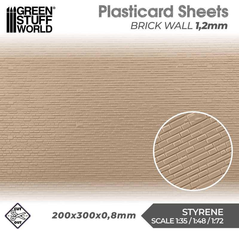 GREEN STUFF WORLD Plasticard - Brick Walls 1,2mm