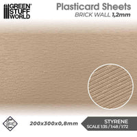 GREEN STUFF WORLD Plasticard - Brick Walls 1,2mm