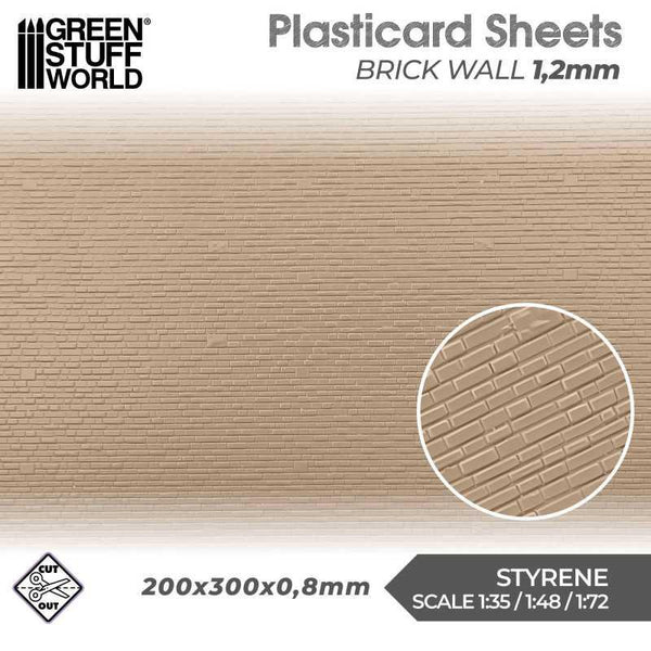 GREEN STUFF WORLD Plasticard - Brick Walls 1,2mm