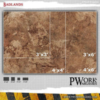 PWORK Wargames - Badlands - Wargames Terrain Mat - Gap Games