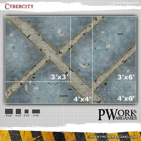 PWORK Wargames - Cyber City - Wargames Terrain Mat - Gap Games
