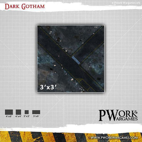 PWORK Wargames - Dark Gotham - Wargames Terrain Mat - Gap Games