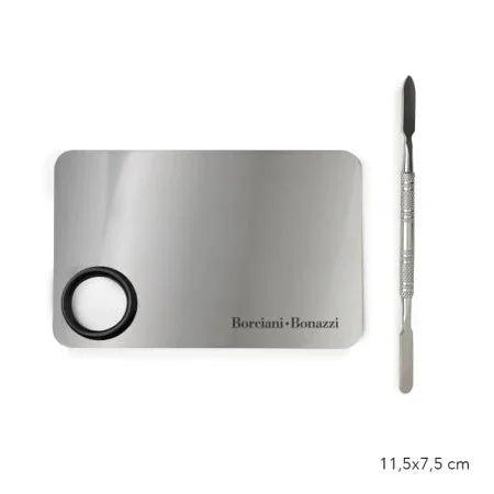 Borciani e Bonazzi - Rectangular Stainless Steel Palette with Spatula Included