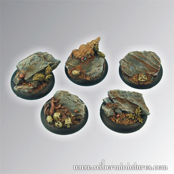 Rocky 30 mm - Round Edge - round bases (5) - Gap Games