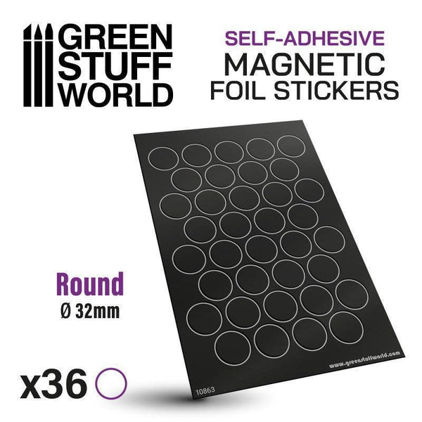 Round Magnetic Sheet SELF-ADHESIVE - 32mm - Gap Games