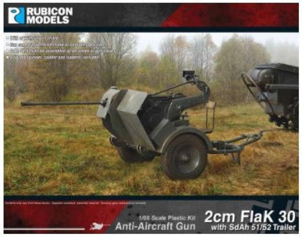 Rubicon Models - German 2cm Flak 30 Gun + trailer + Crew - Gap Games