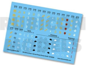 Rubicon Models - German Panzer Divisions Decals - Set 3 - Gap Games