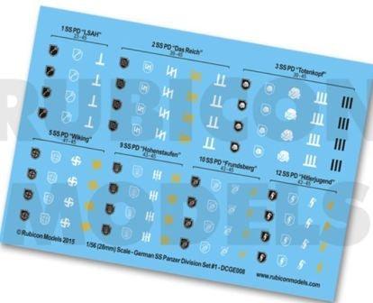 Rubicon Models - German SS Panzer Division Decals - Set 1 - Gap Games