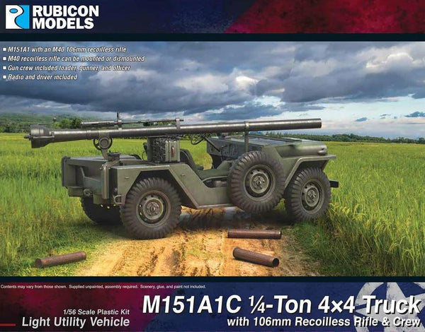 Rubicon Models - M151A1C 1/4-Ton 4x4 Truck with 106mm Recoilless Rifle - Gap Games
