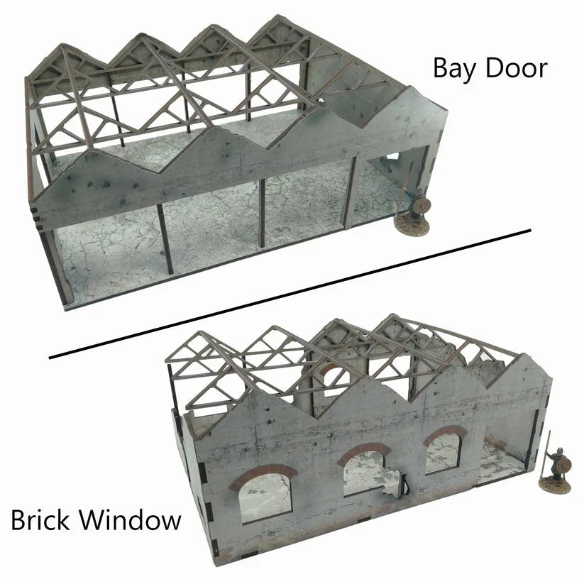 Battlefield Accessories: Ruined Factory - 28mm (TTR) (Brick Windows)