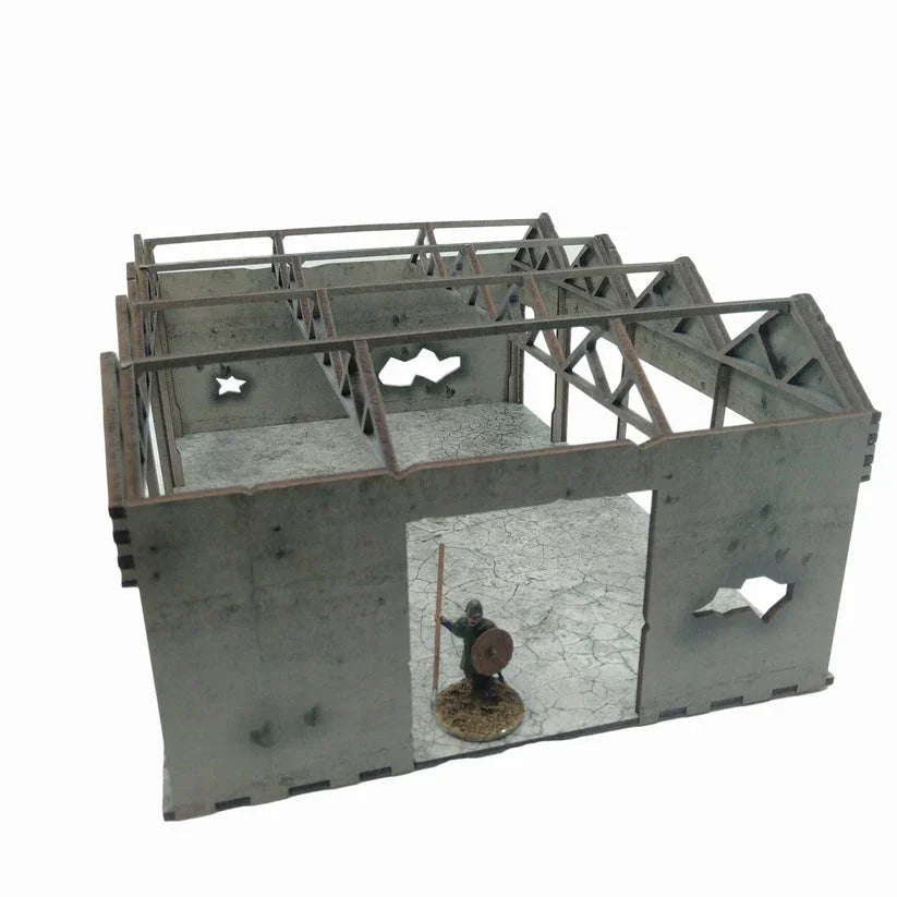 Battlefield Accessories: Ruined Factory - 28mm (TTR) (Bay Doors)