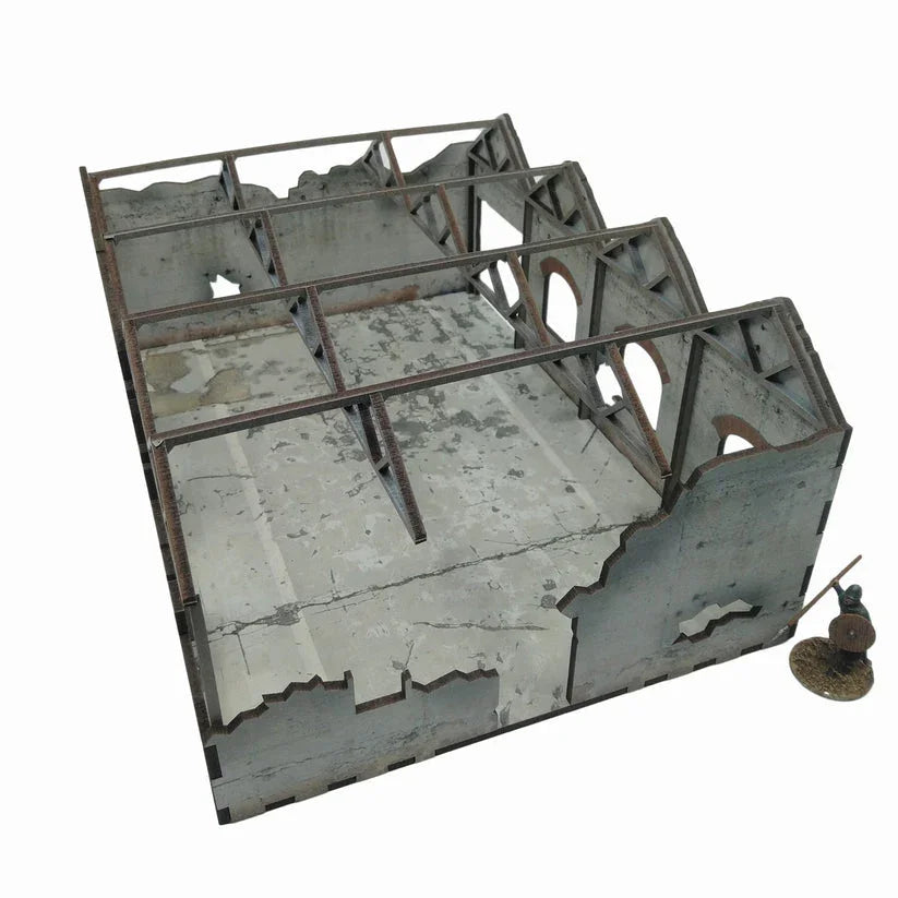 Battlefield Accessories: Ruined Factory - 28mm (TTR) (Brick Windows)