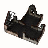 Battlefield Accessories: Ruined Village House 1 White Render - 28mm (TTR)