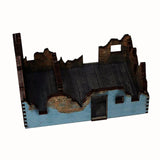 Battlefield Accessories: Ruined Village House 2 Blue Render - 28mm (TTR)