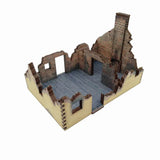 Battlefield Accessories: Ruined Village House 2 Yellow - 28mm (TTR)