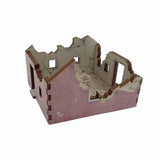 Battlefield Accessories: Ruined Village House 3 Red Render - 28mm (TTR)